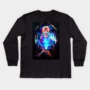 Neon Skull King Kids Long Sleeve T-Shirt